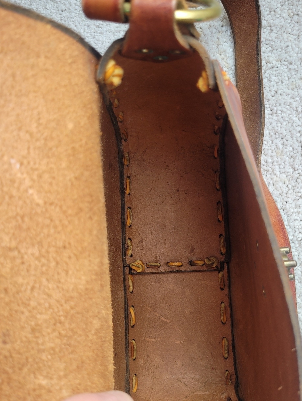 Stunning Artisan Shoulder Tooled Full Grain Genuine Leather Bag - Picture 12 of 13